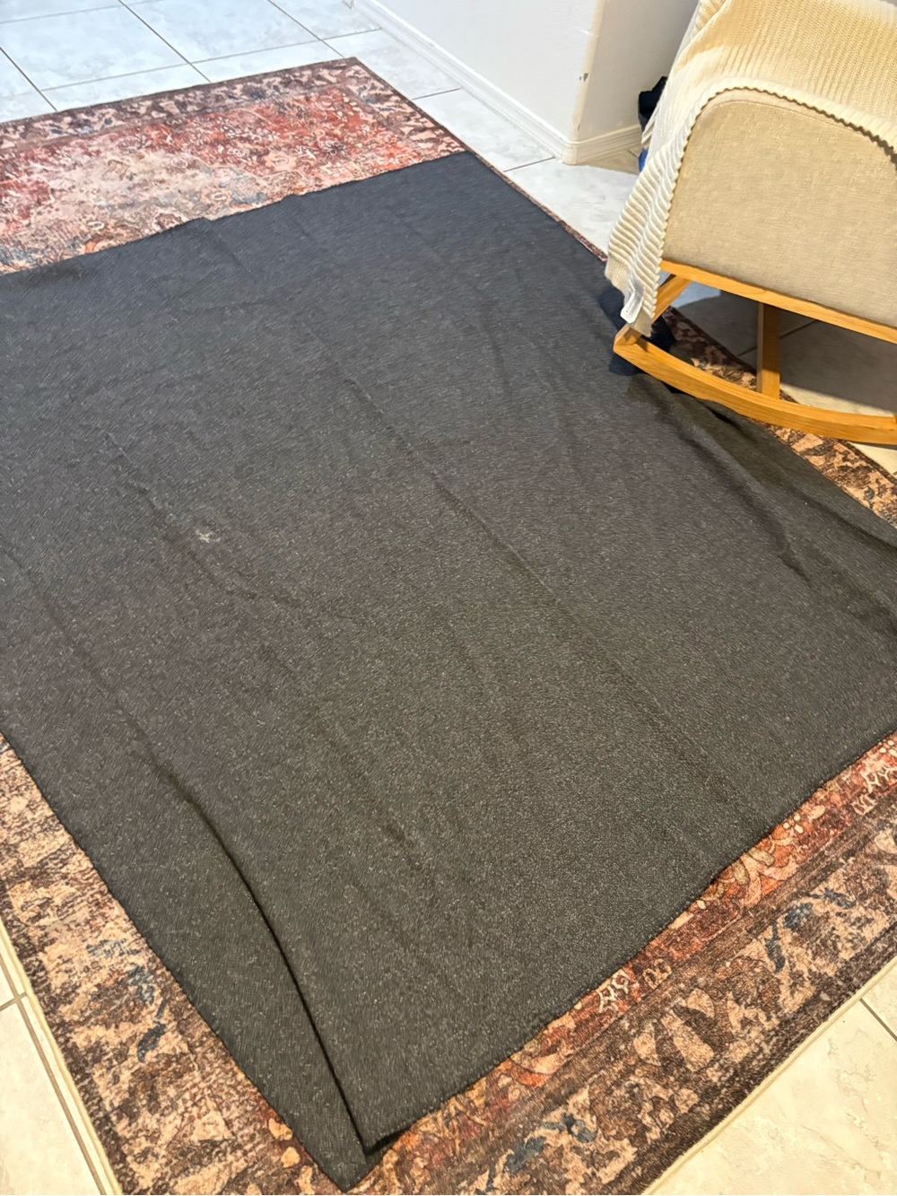 Society wool canapa Charcoal Gray Cotton Throw Blanket